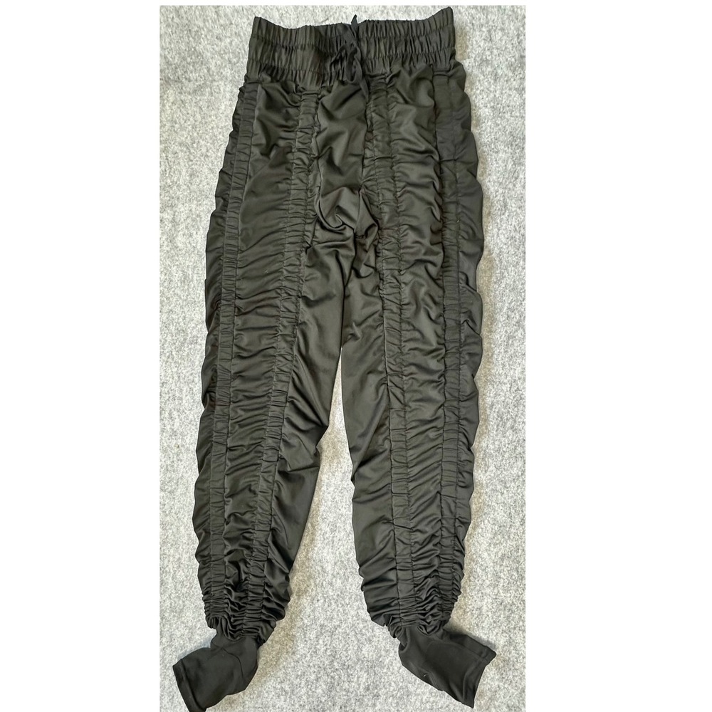 Agogie Women M40+ Wearable Resistance Band‎ Pants Black Ruched Joggers Medium